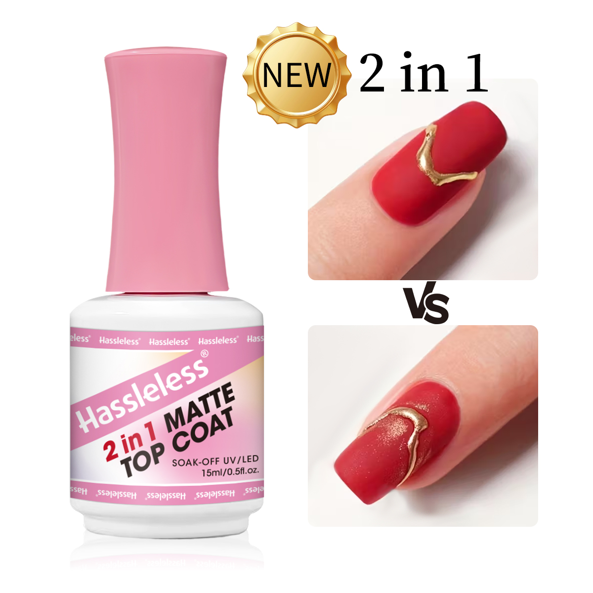Gel Refill Pack - Top Coat Gel Matte 2-in-1 15ml