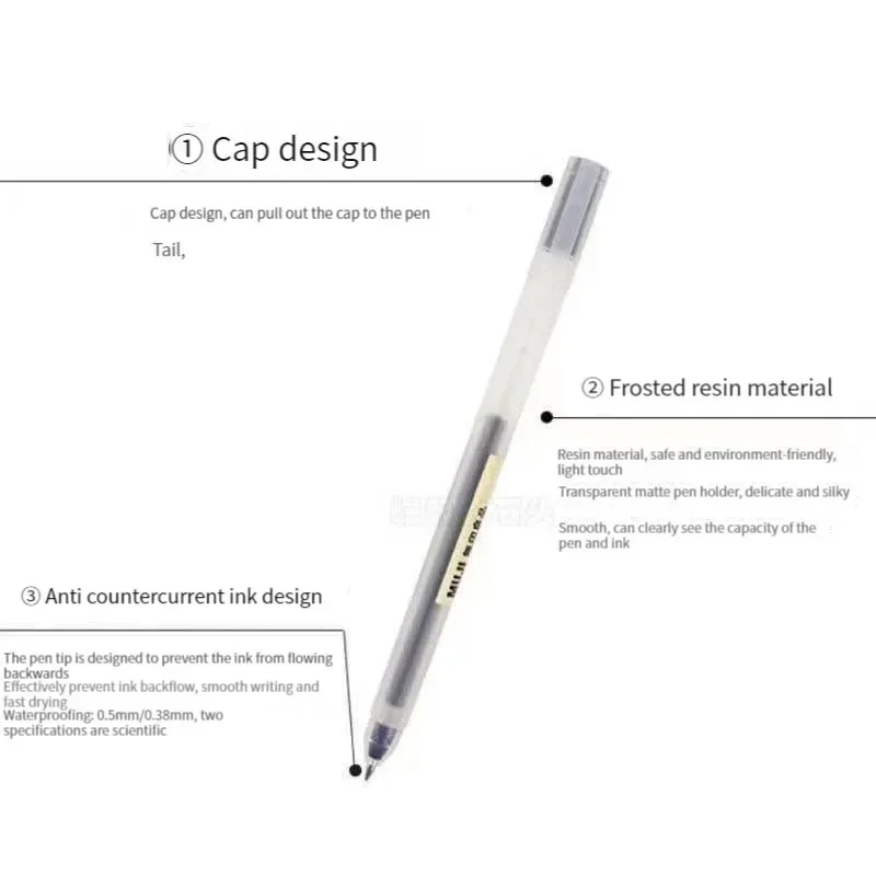 6/8 Buah/Set Pena Gel MUJIs Hi - Muji Stationery Gel Pen ulasan dan harga
