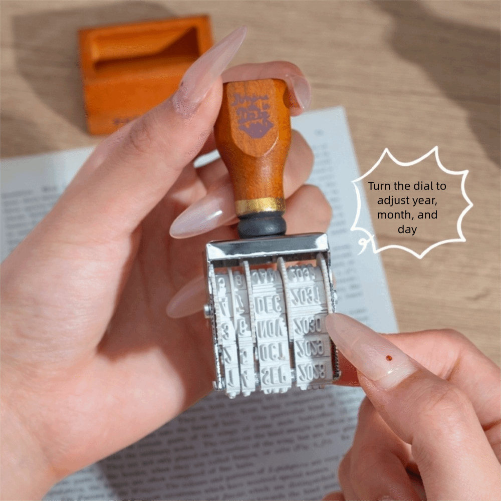 Stempel Tanggal Kayu Retro den - Rubber Date Stamp ulasan dan harga