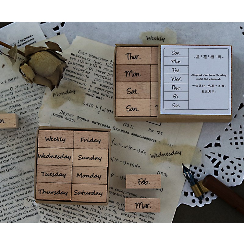 Stempel Kayu Kalender Bulan Ha - Rubber Date Stamp ulasan dan harga