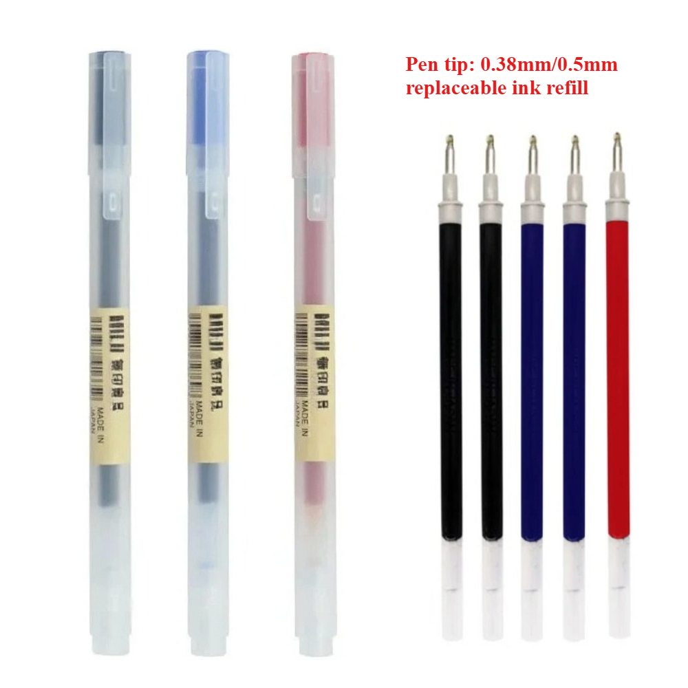 0.38/0.5mm Isi Ulang Tinta Bat - Muji Stationery Gel Pen ulasan dan harga